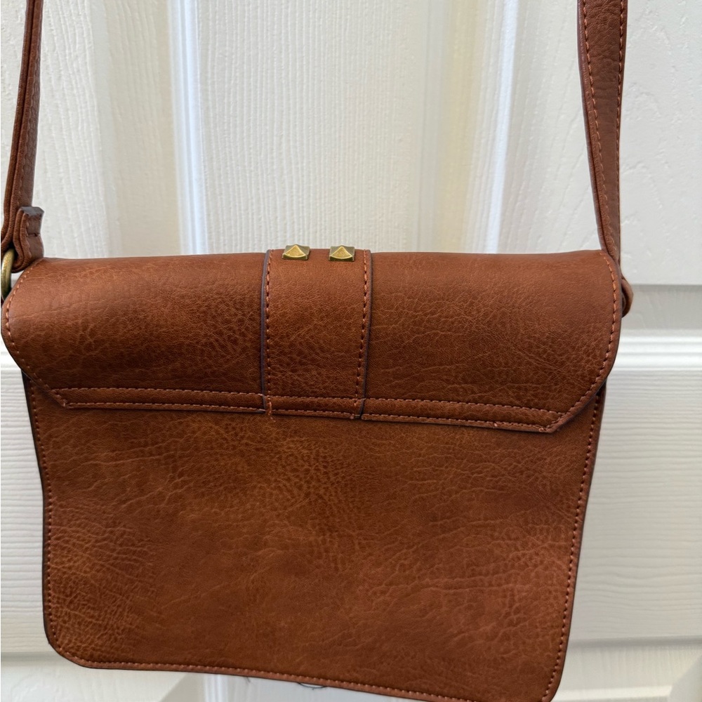 Brown Leather Studded Shoulder Bag - Picture 3 of 4